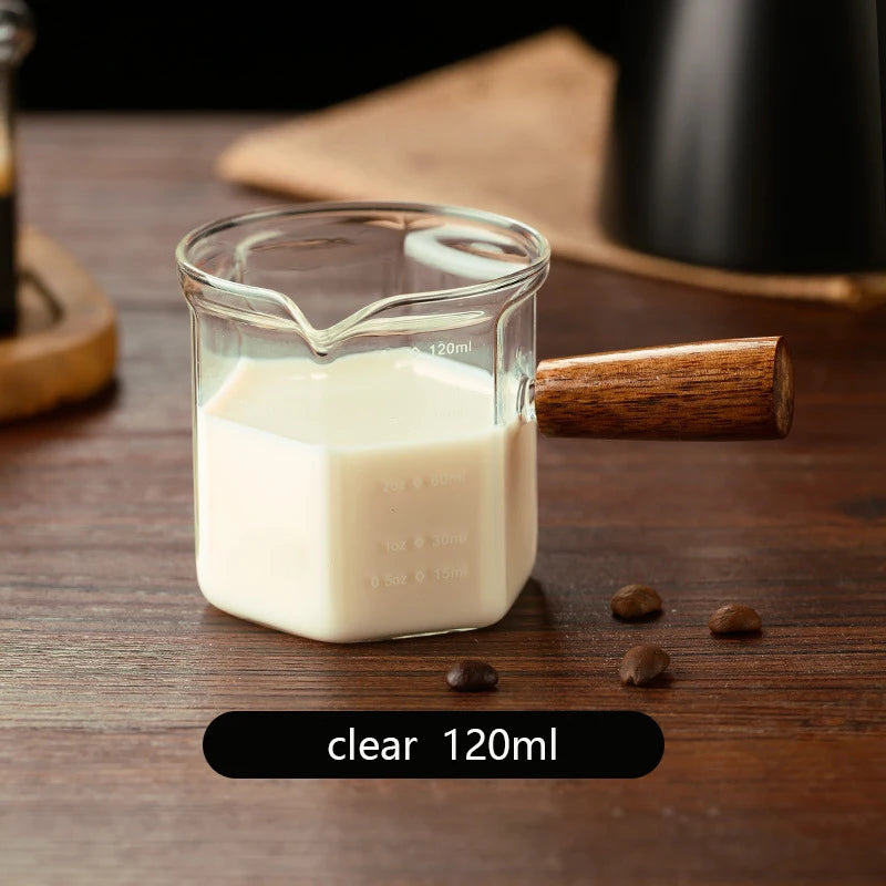 Glass Espresso Measuring Cup with Wooden Handle – Caspri
