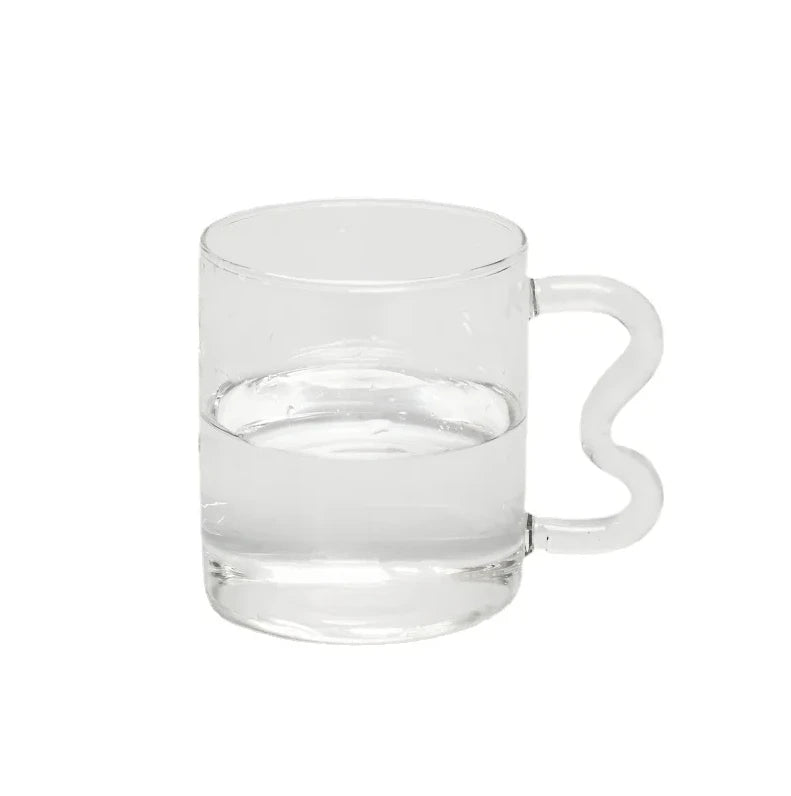 Colourful Glass Mug 300ml Heatproof Waved Design – Caspri