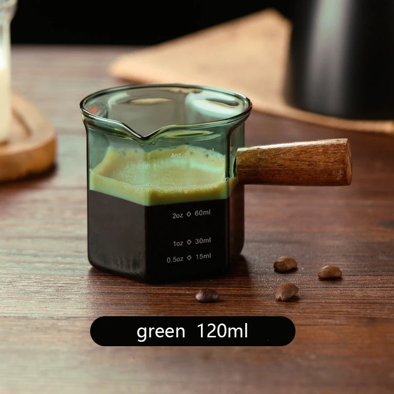 Glass Espresso Measuring Cup with Wooden Handle – Caspri