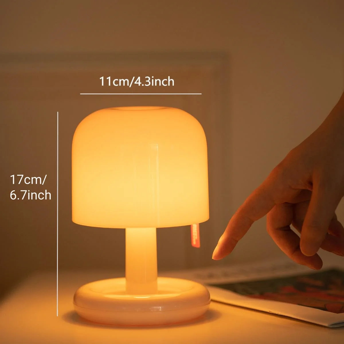 Mini Sunset Lamp USB Rechargeable, Mushroom Style LED Night Light – Caspri