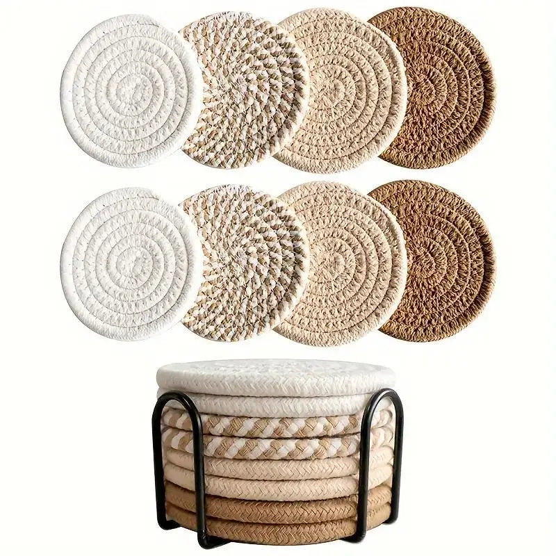 Cotton Woven Drink Coasters Absorbent Set – Caspri