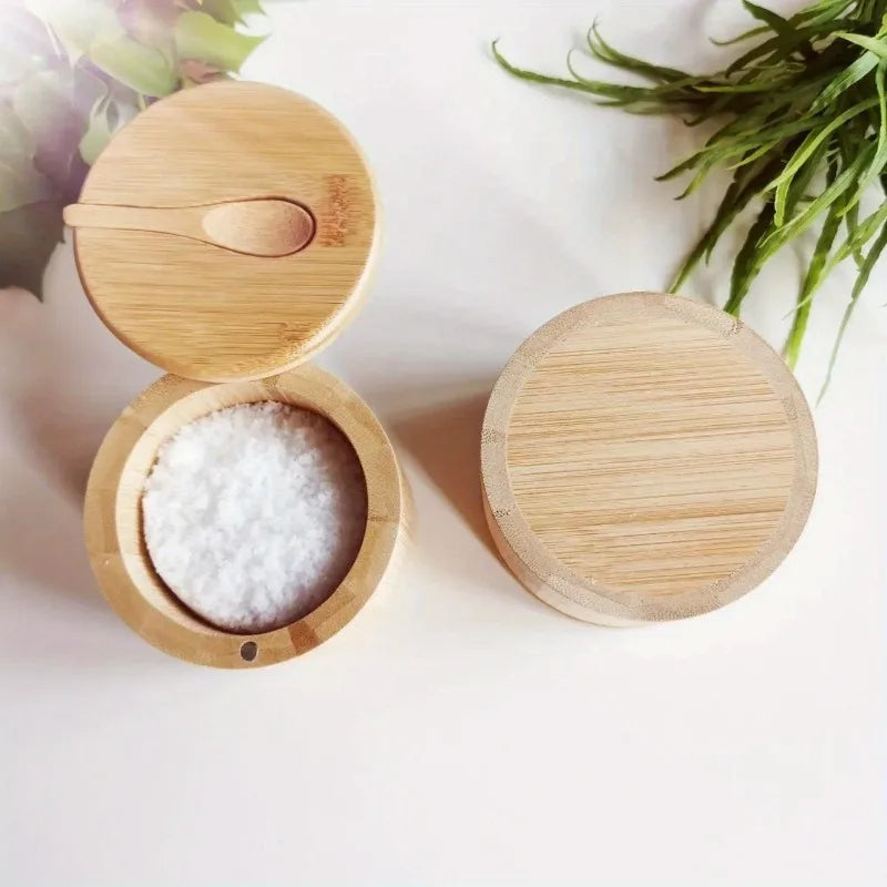 Bamboo Spice Jars Condiment Box Set with Lids – Caspri
