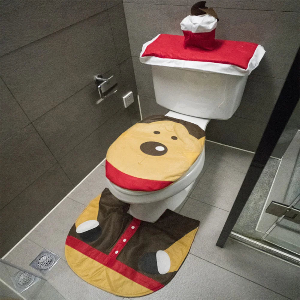 Christmas Bathroom Mats Kit For Home Decor Lovers Festive - Caspri