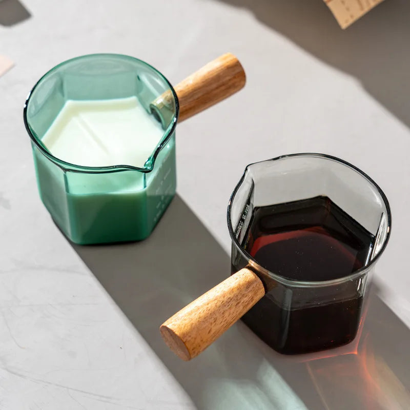 Glass Espresso Measuring Cup with Wooden Handle – Caspri