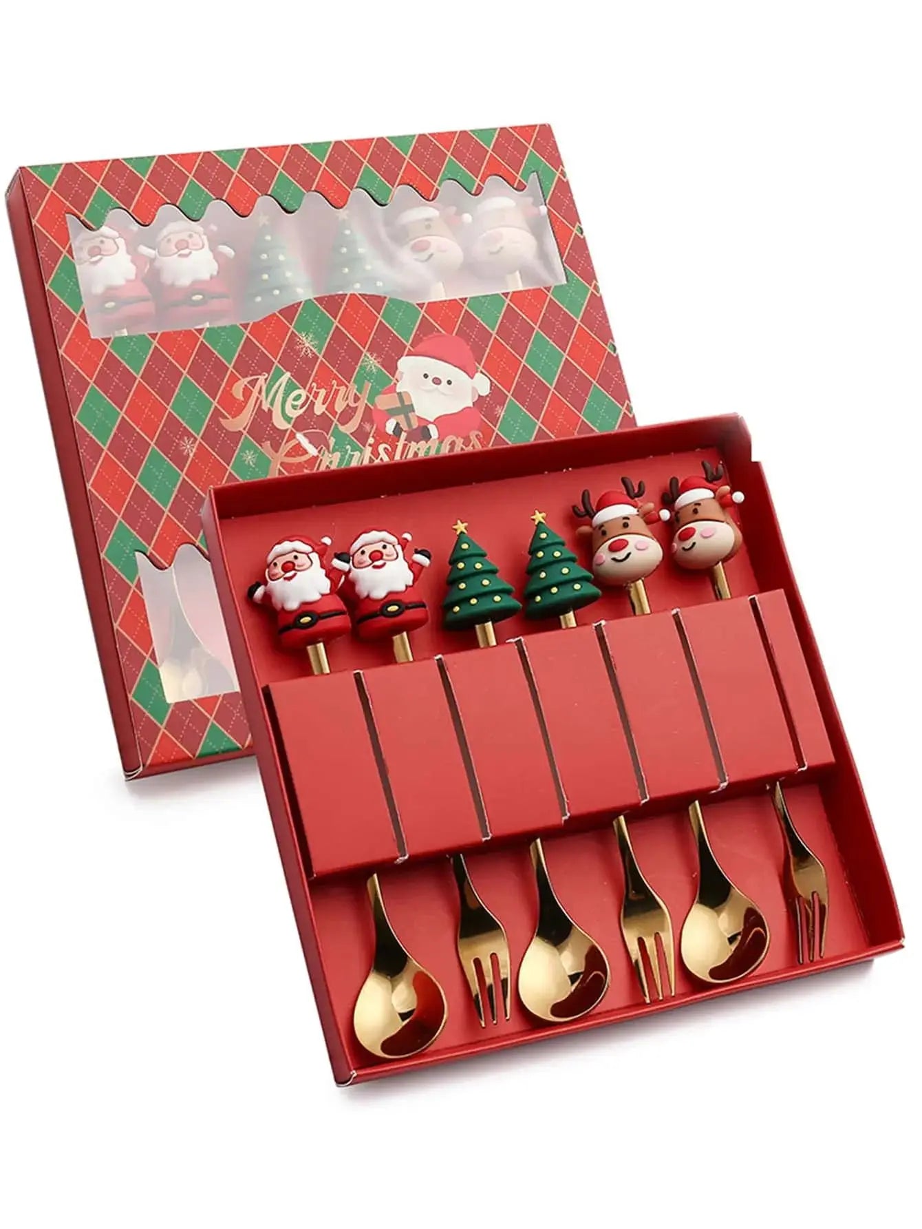Gold Stainless Steel Cutlery Set for Festive Christmas Hosts - Caspri
