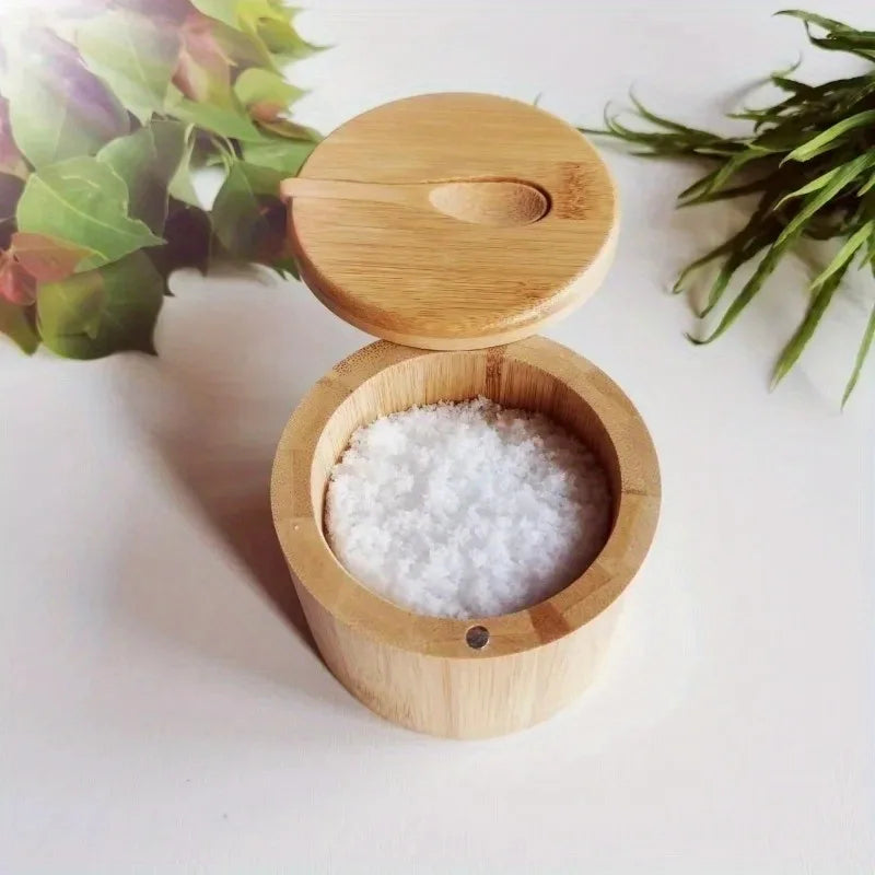 Bamboo Spice Jars Condiment Box Set with Lids – Caspri