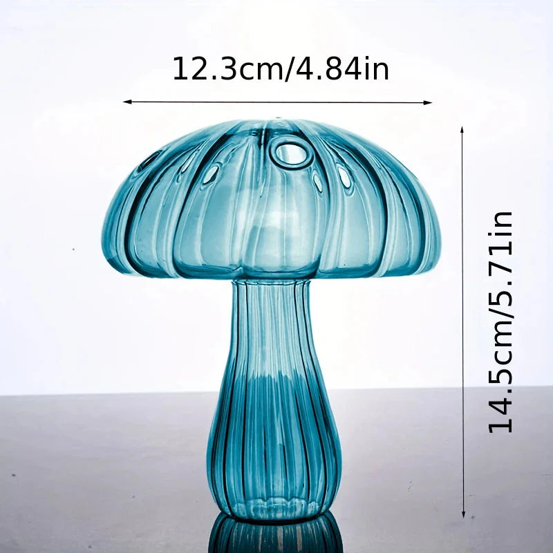Colourful Glass Mushroom Vase – Flower & Decorative Use - Caspri