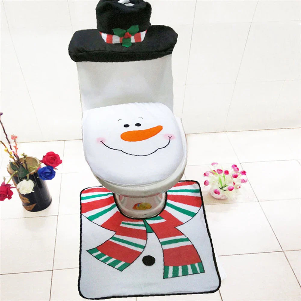 Christmas Bathroom Mats Kit For Home Decor Lovers Festive - Caspri