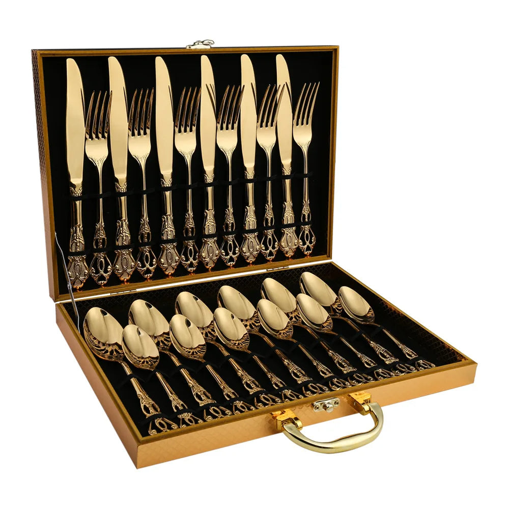 Gold Stainless Steel Cutlery Set For Elegant Entertaining - Caspri