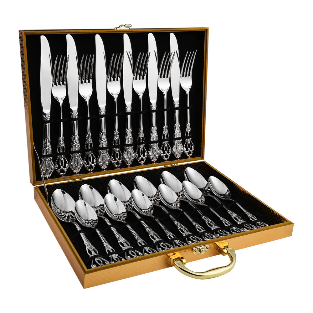 Gold Stainless Steel Cutlery Set For Elegant Entertaining - Caspri