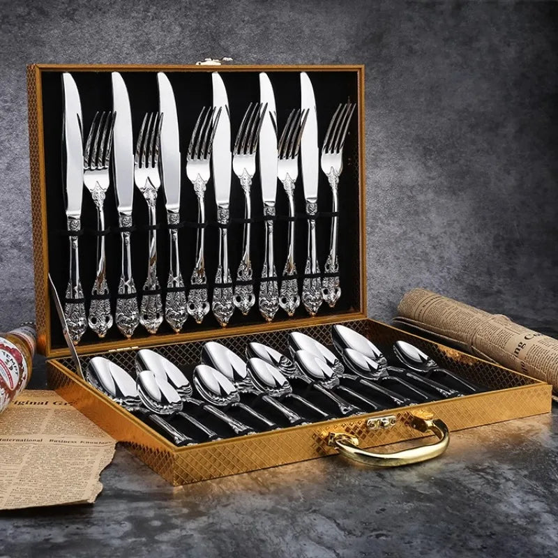 Gold Stainless Steel Cutlery Set For Elegant Entertaining - Caspri