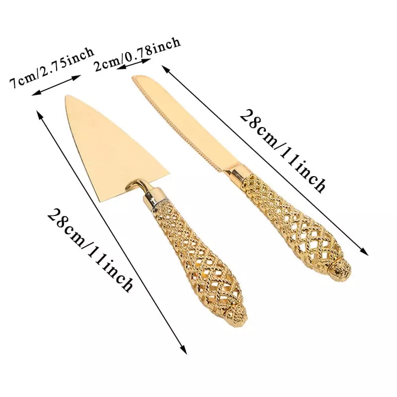 Elite Cake Spatula Set With Golden Knife For Home Bakers - Caspri