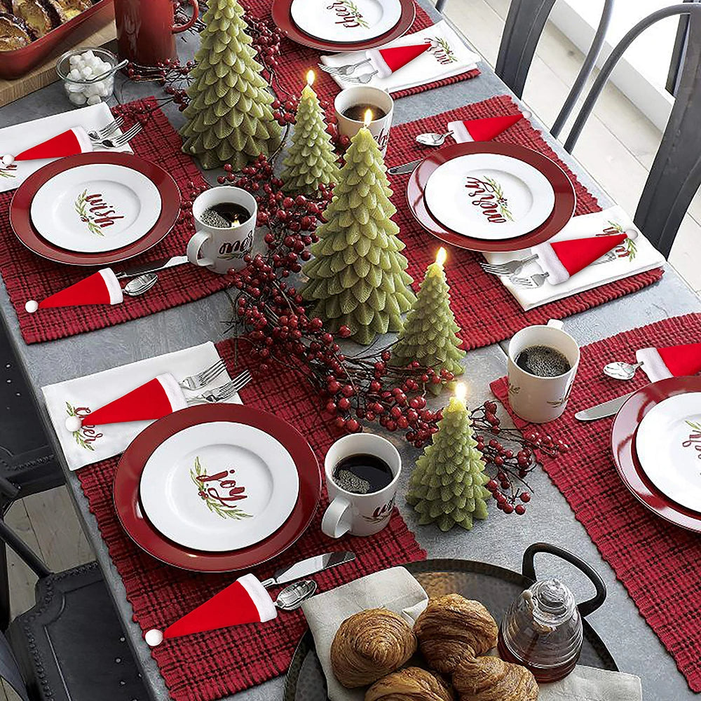 Christmas Table Decor Kit With Cutlery Protection For Hosts - Caspri