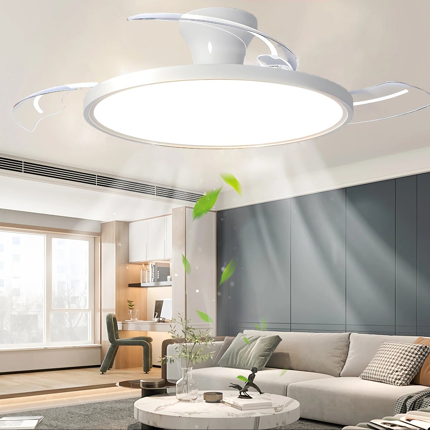 Modern Ceiling Light with Fan & Remote Control – Caspri