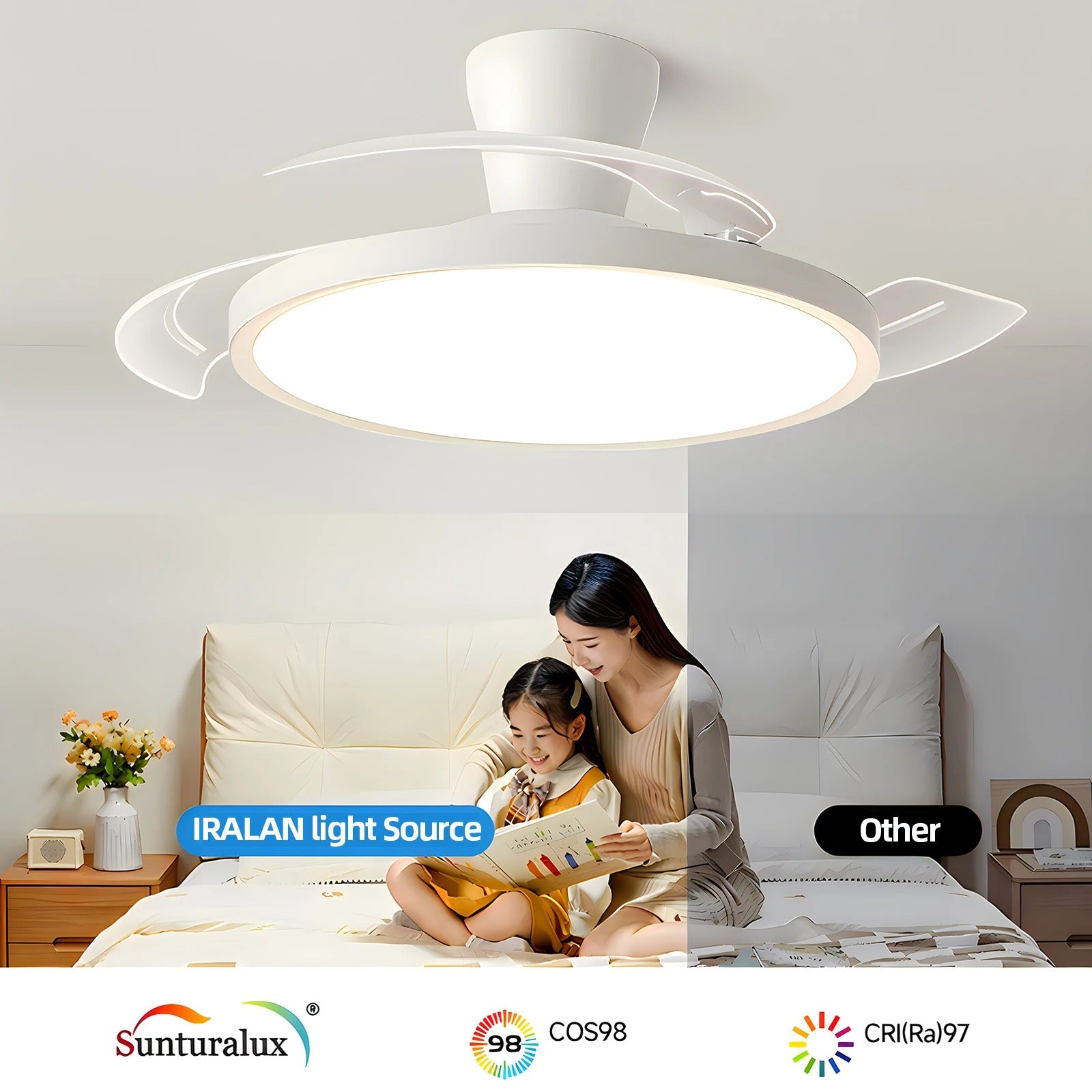 Modern Ceiling Light with Fan & Remote Control – Caspri